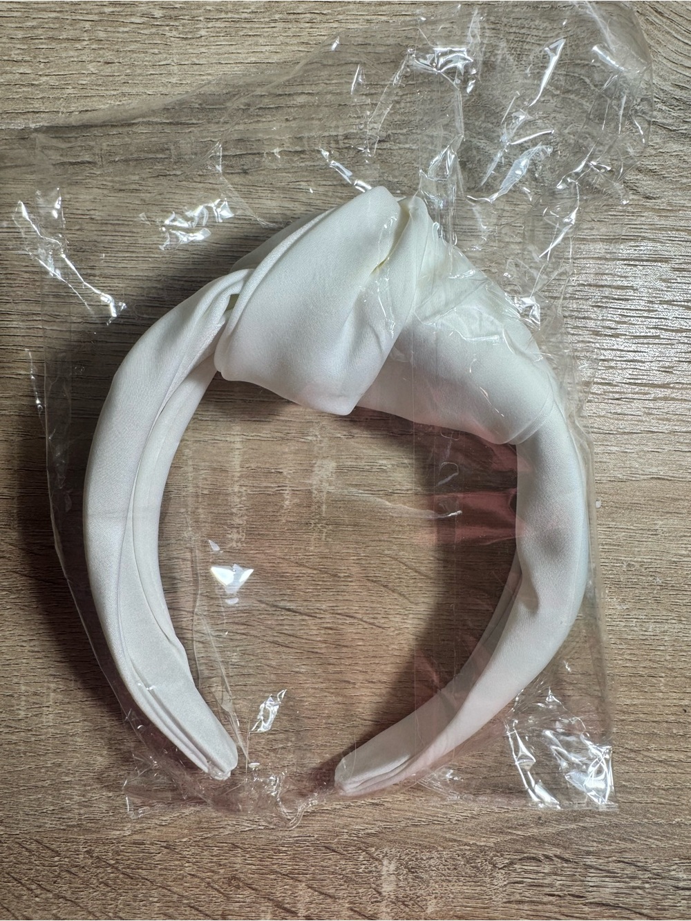NWT Luxury White Satin Knotted Headband | Padded Bridal